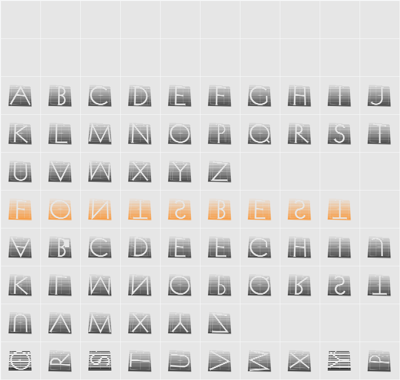 XperimentypoTwoStripes Character Map