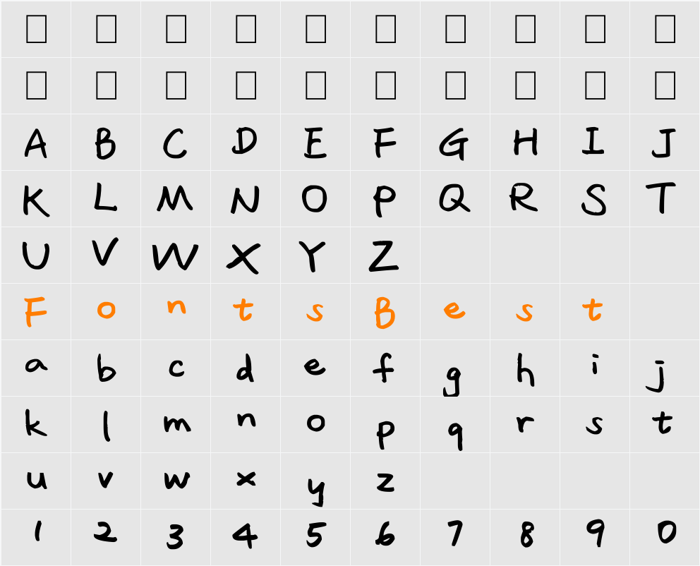 Lavalamp Character Map