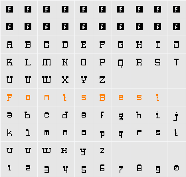 Zapadni Character Map