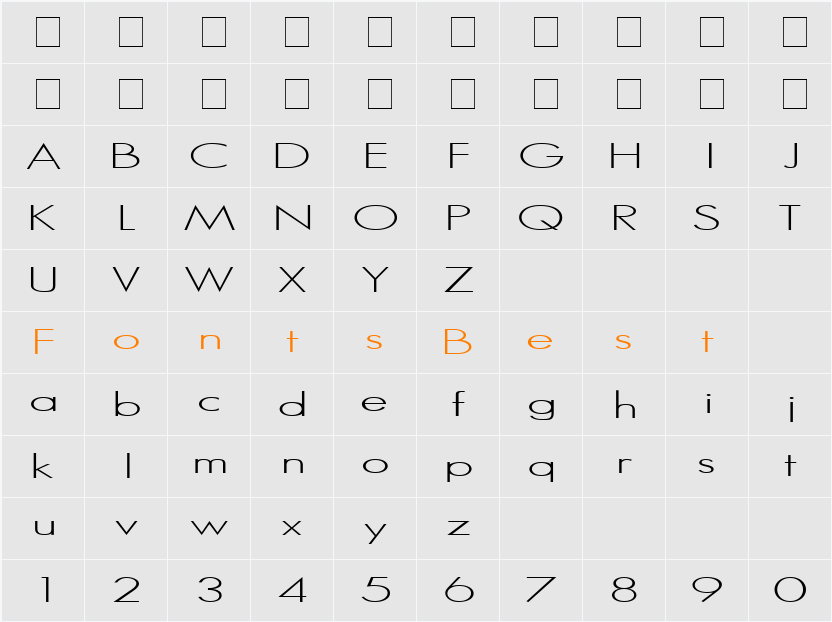 RSSansSerif Character Map