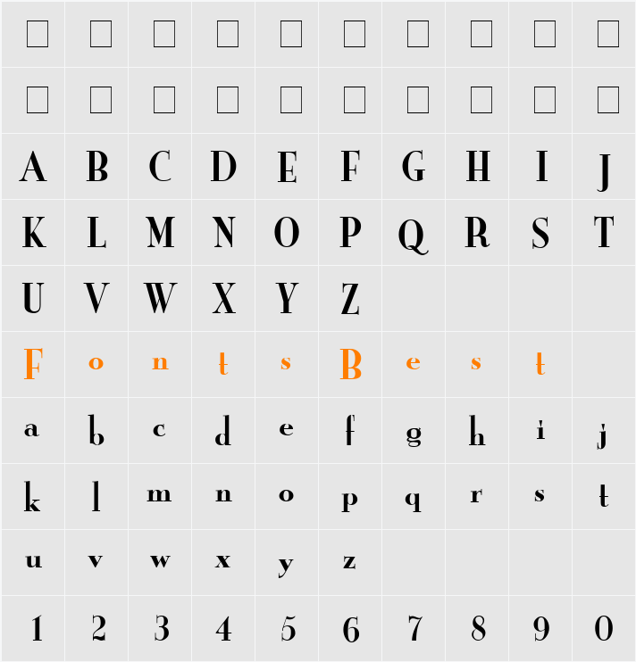 GrailNewCondensed Character Map