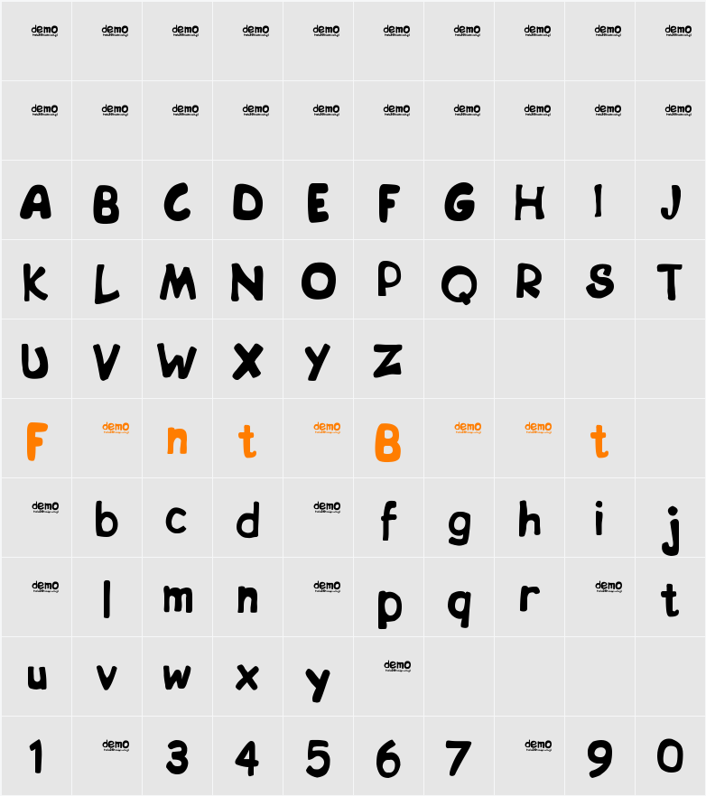 bipDEMO Character Map