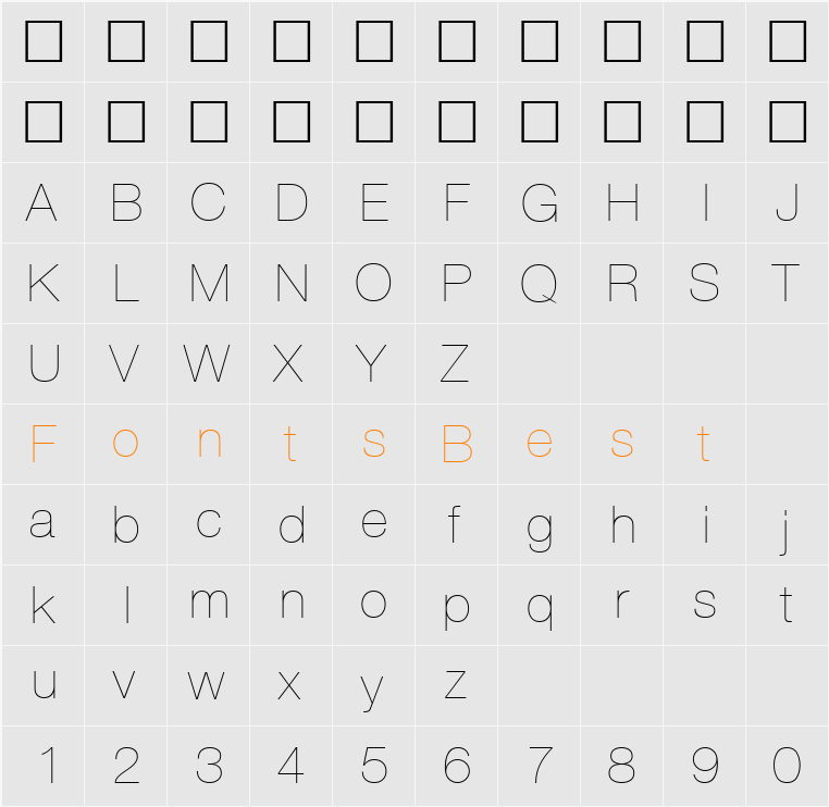 HelveticaNeue Character Map