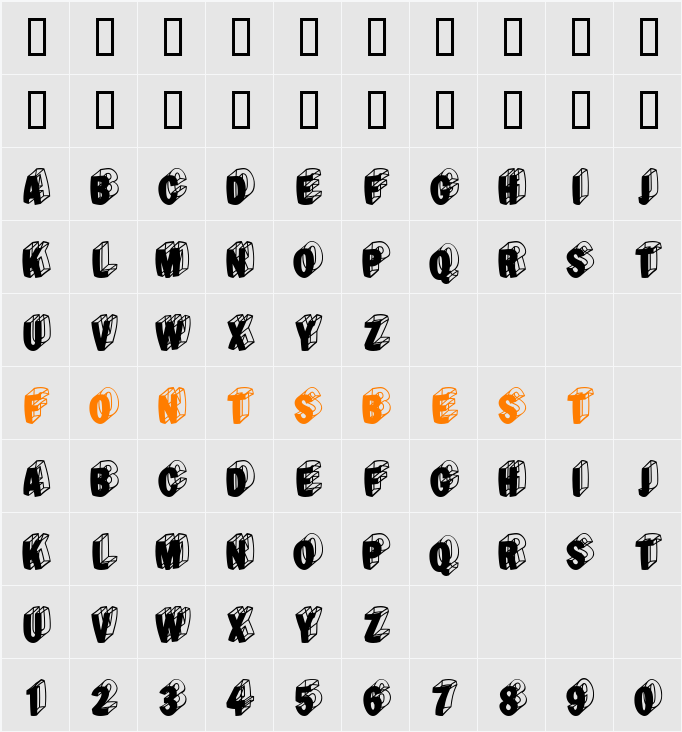 BlackTypefacesEggs Character Map