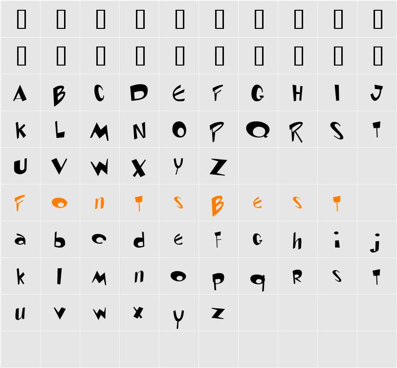 JI-Smalls Character Map