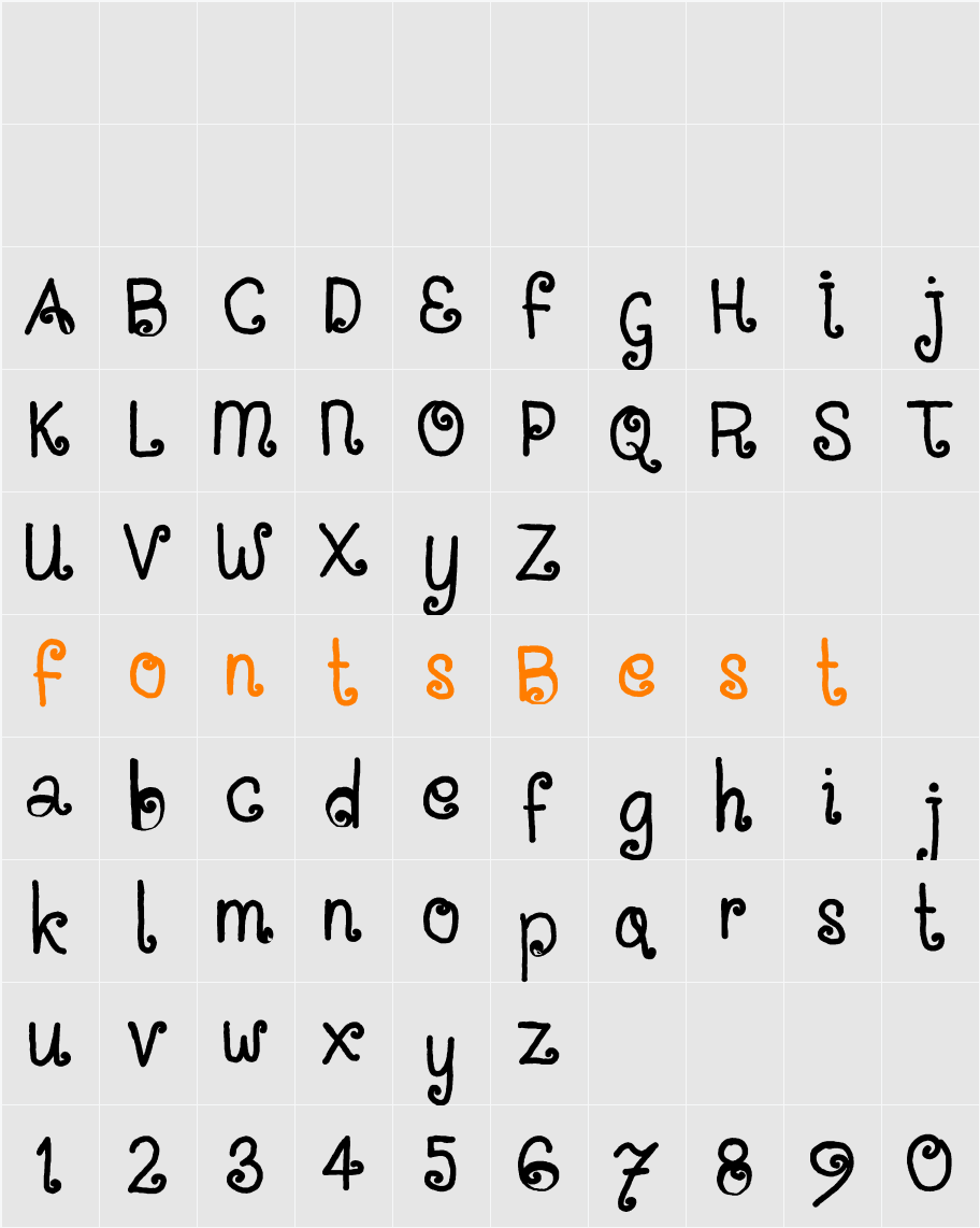 Situjuh Hand Character Map