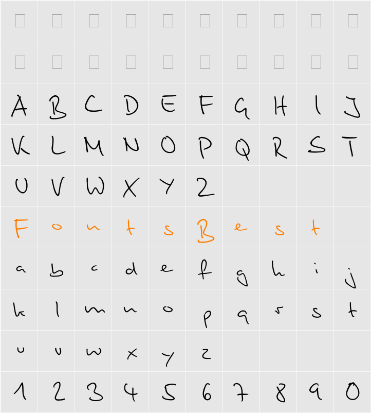 PT Script Fog Character Map