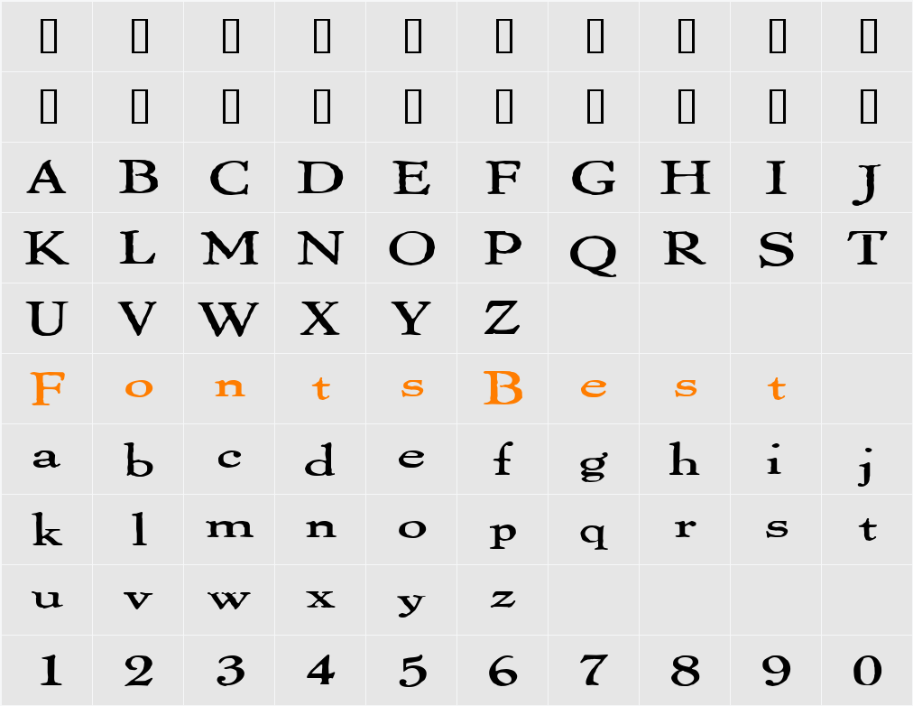 ThomasPaineExtended Character Map