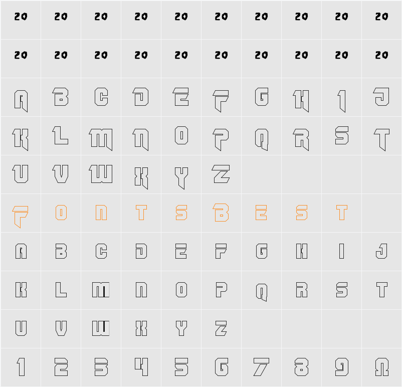 OmegaForce Outline Character Map