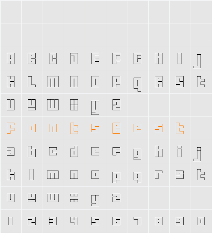 Tutor Outline Character Map