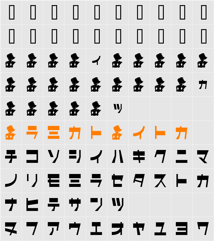 I2CyborgClassic Character Map