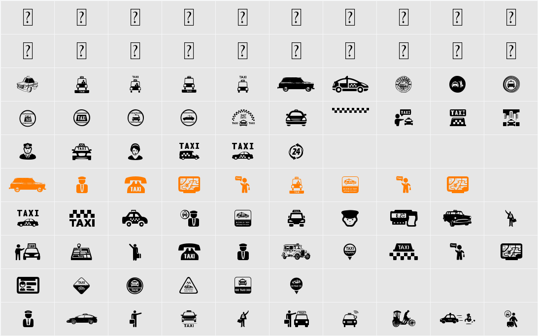 Taxi Character Map