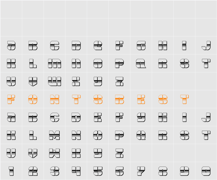 Space Cruiser Chrome Character Map