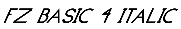 FZ BASIC 4 ITALIC Font Image