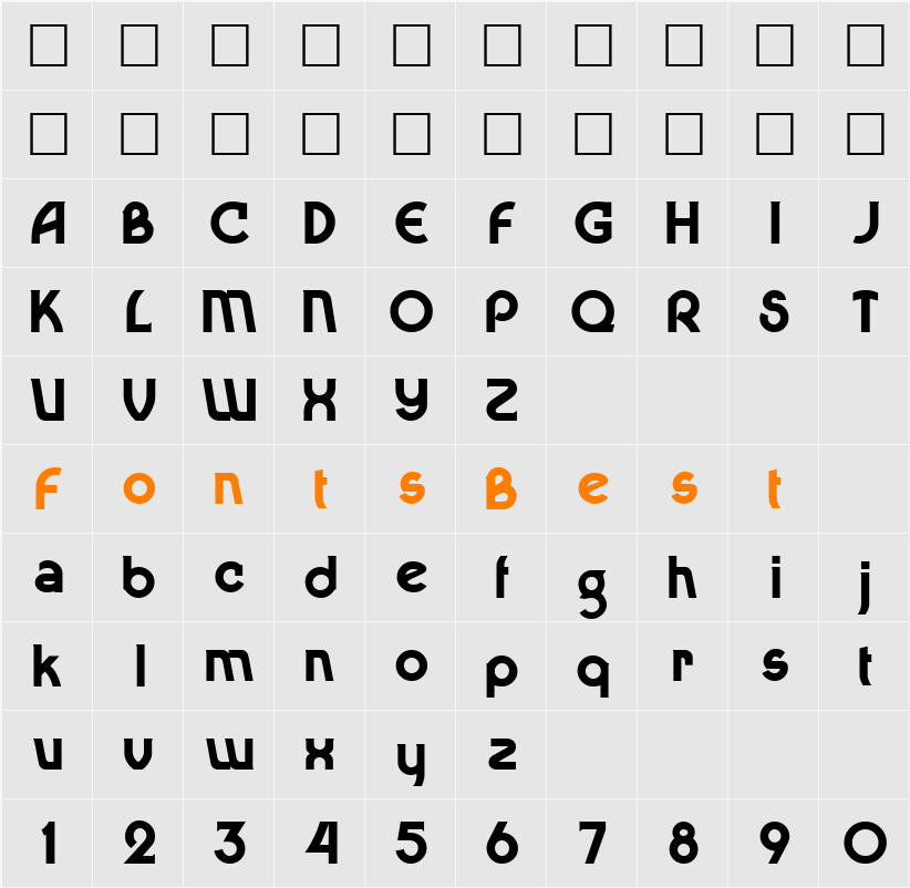 Dingaling Character Map