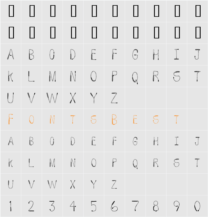 WHIP FONT Character Map