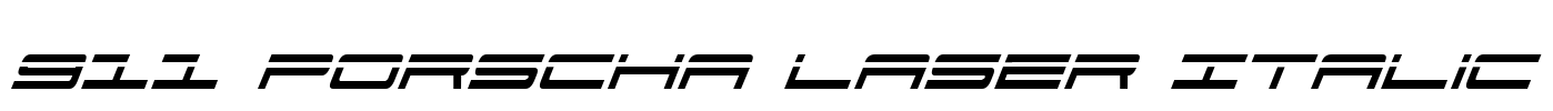 911 Porscha Laser Italic Font Image