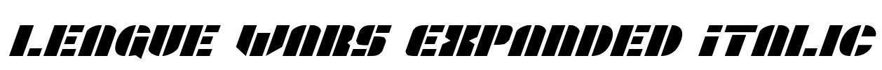 League Wars Expanded Italic Font Image