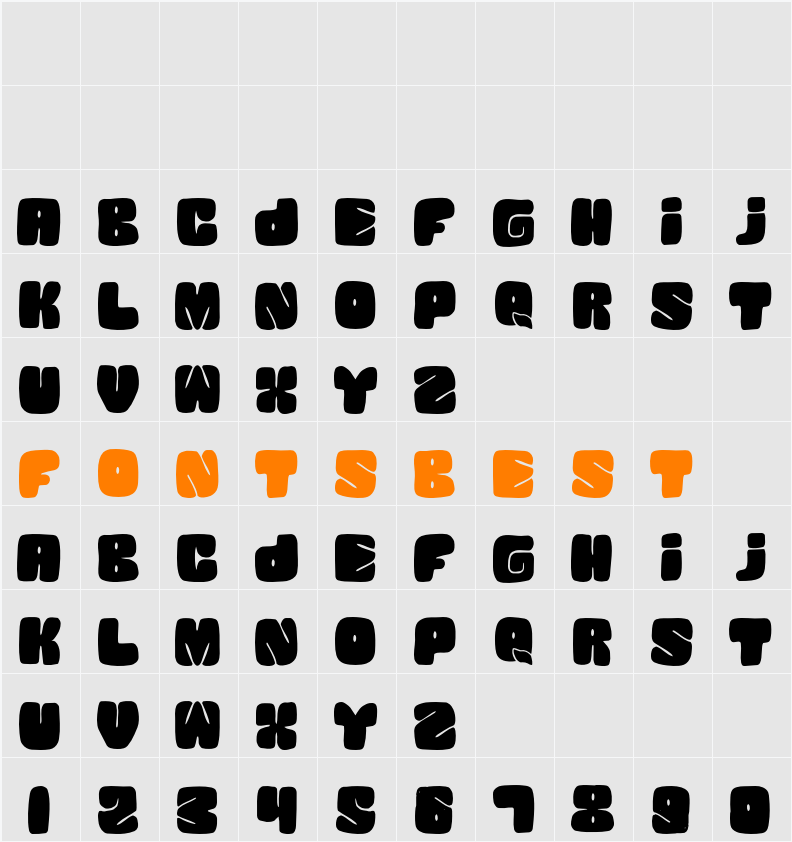 SQUANDED Black Character Map
