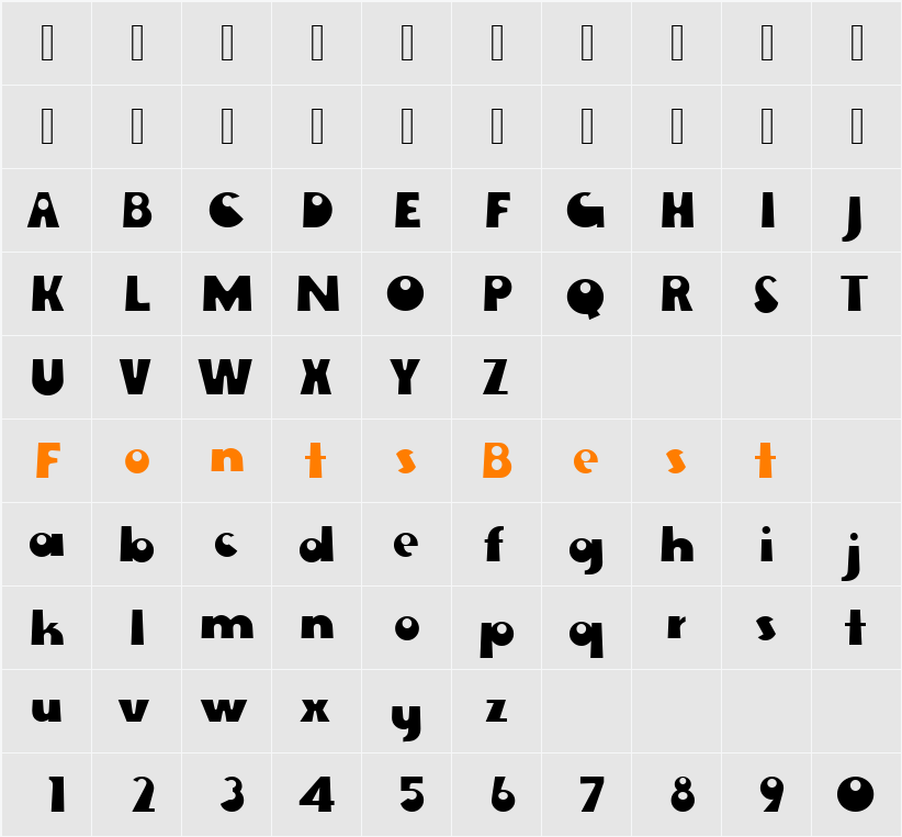 Ewie Becker Character Map