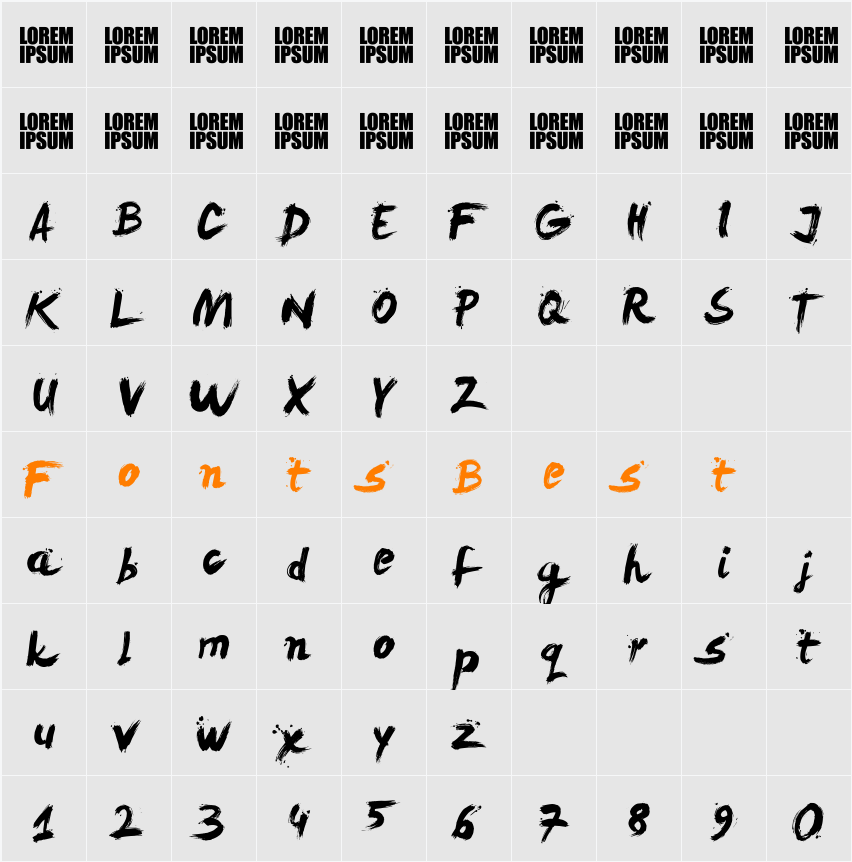 LeviReBrushed Character Map