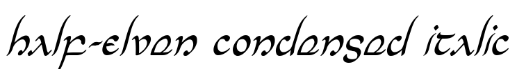 Half-Elven Condensed Italic Font Image