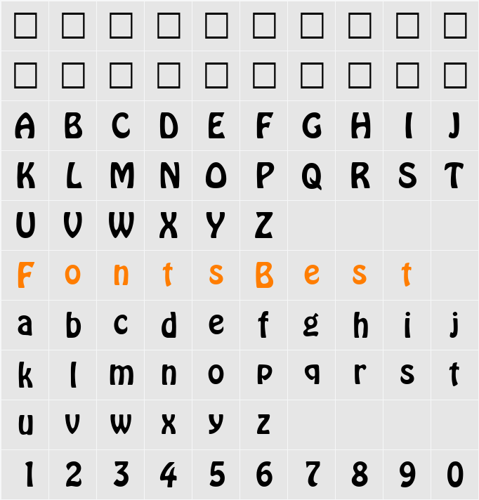 PT Freeloader Character Map