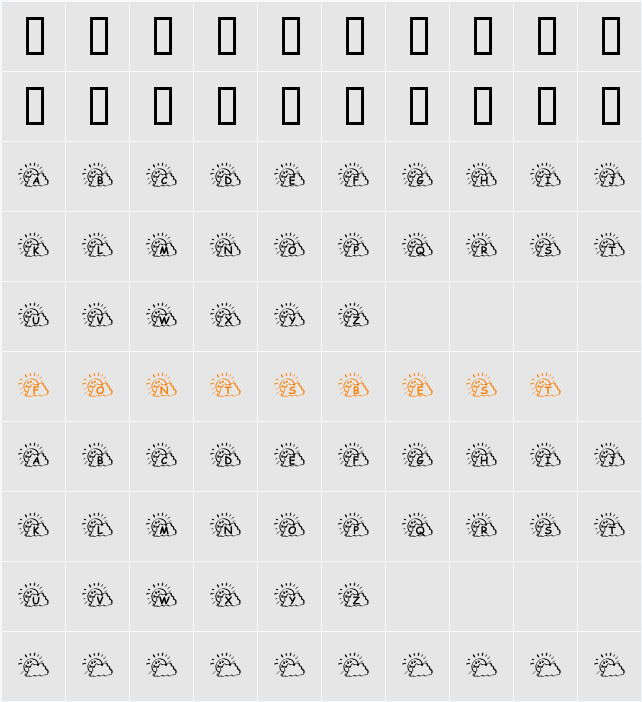 KR Sunny Days Character Map
