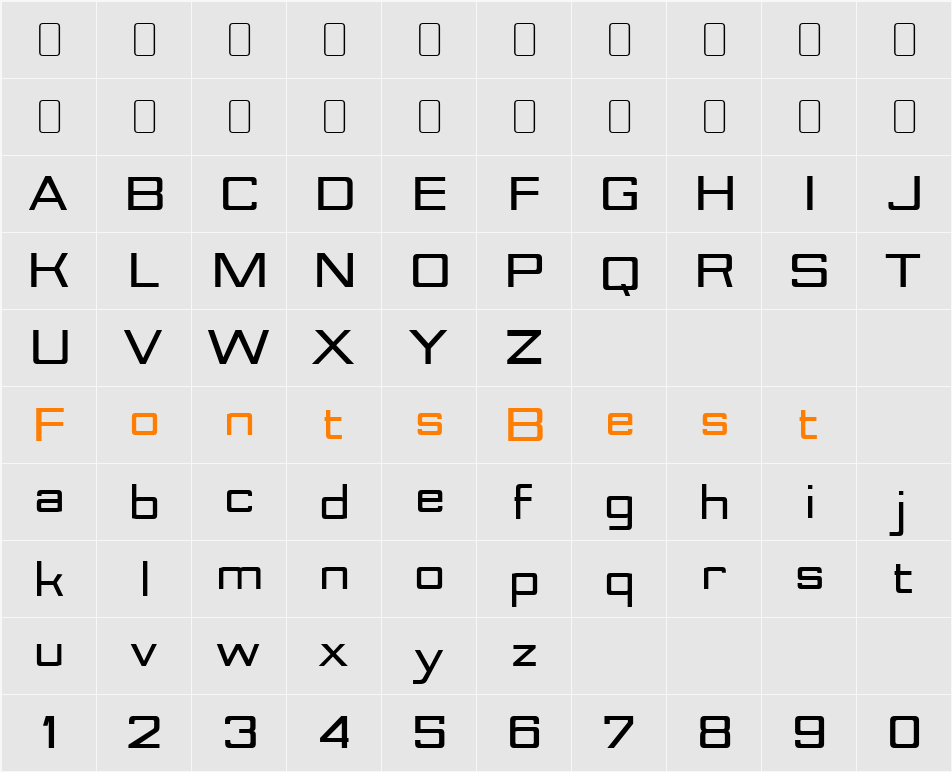 Nesobrite Se Bl Character Map