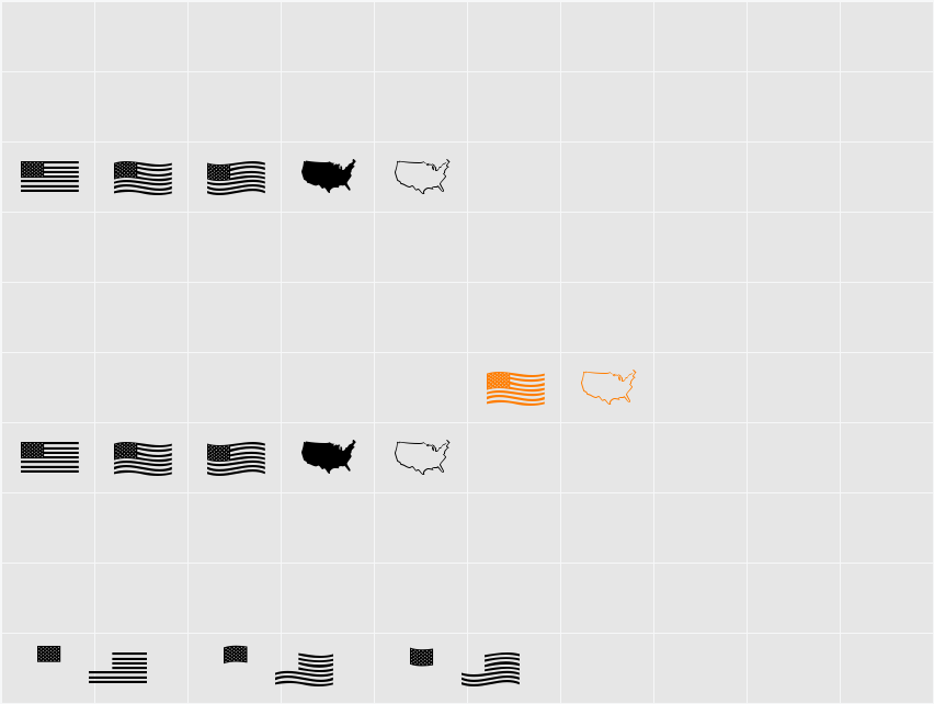 US Flag Character Map