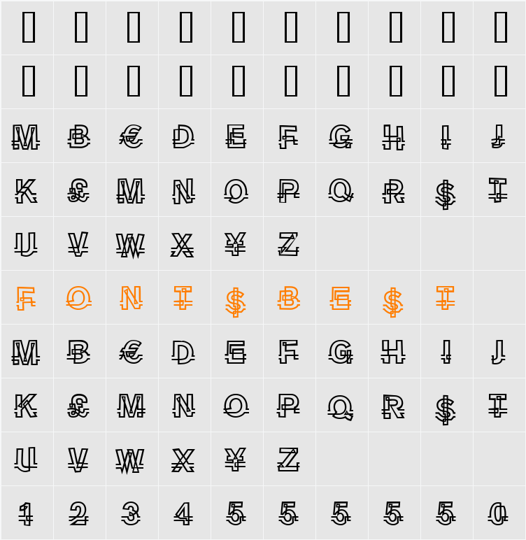 Joggle DEMO Character Map