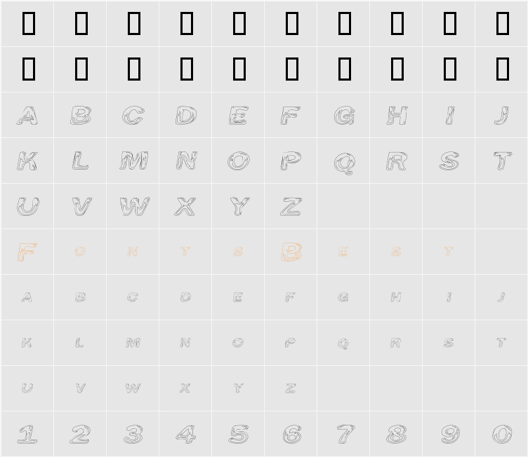 Line Etch Character Map