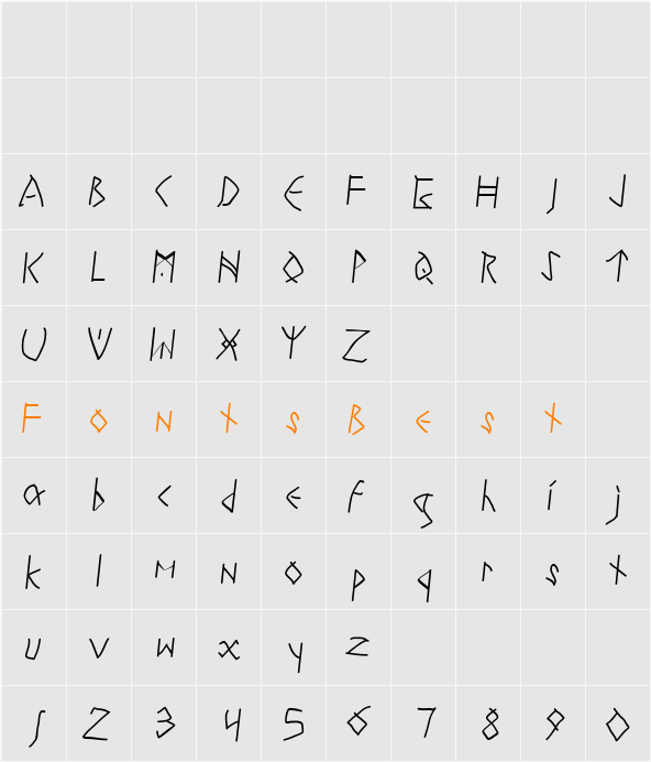RunesWritten Character Map
