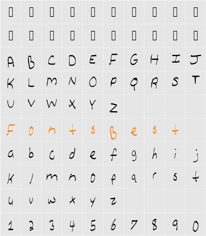 FreeformVH Character Map