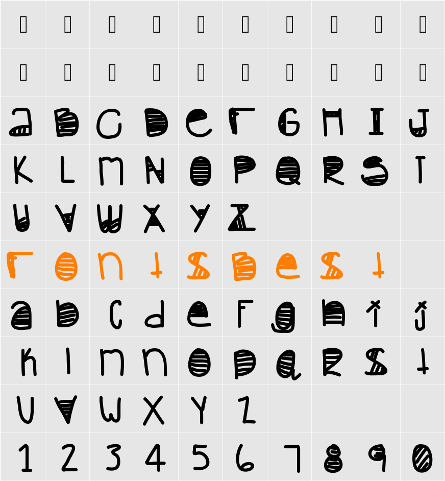 InTheMorming Character Map