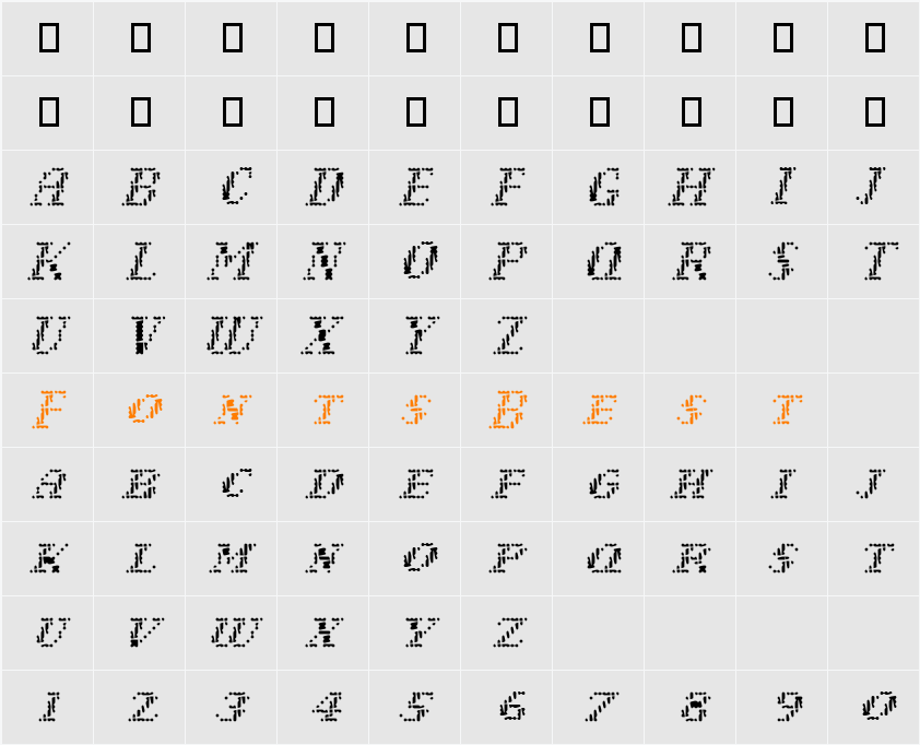 666-CAI978 Character Map