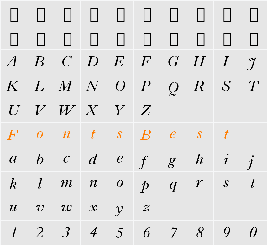 Dutch766 BT Character Map