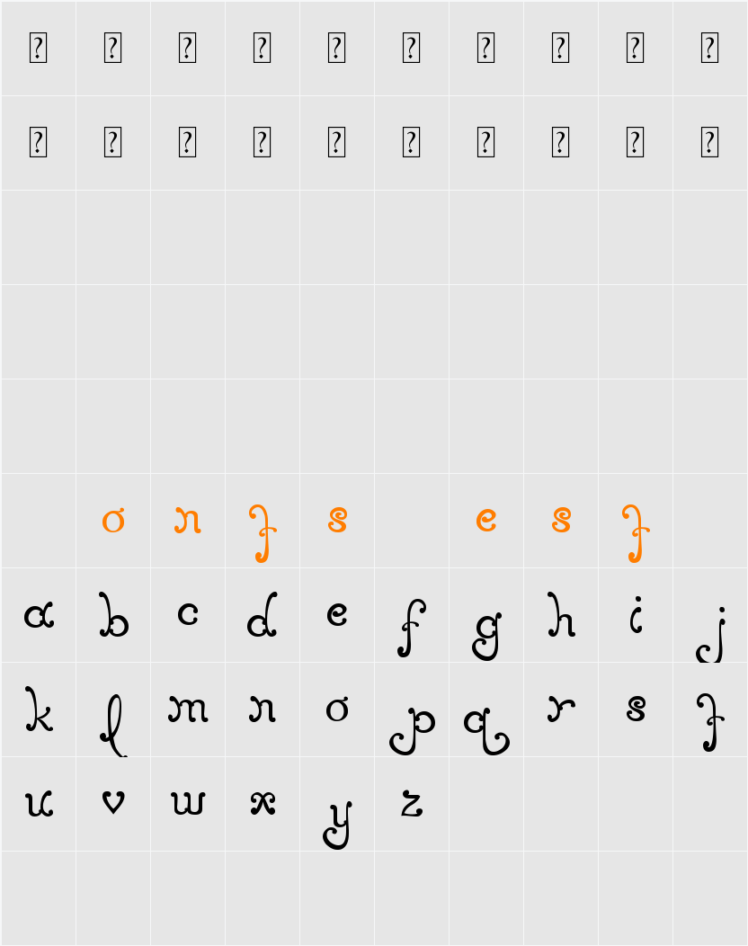 MTF Elegance Character Map