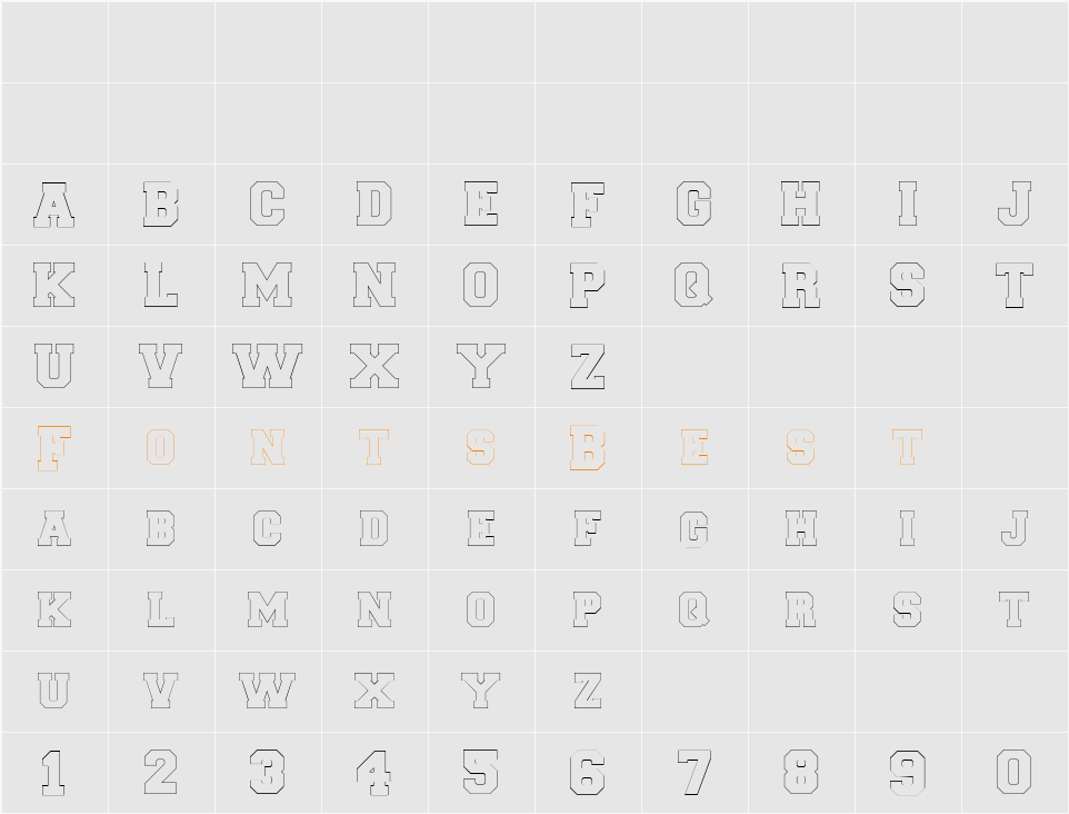 CollegiateBorderFLF Character Map