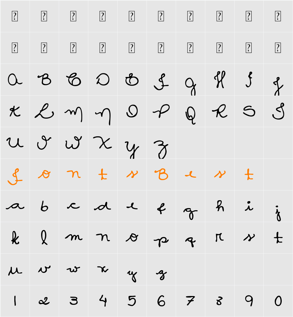 MTF Ca Maura Character Map