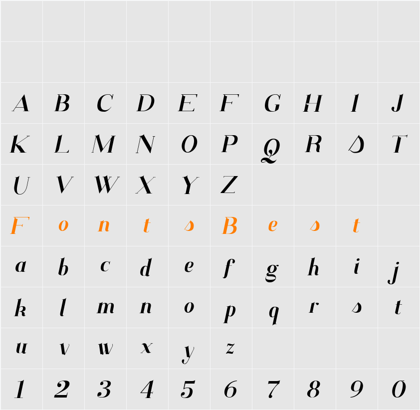 Santander Character Map