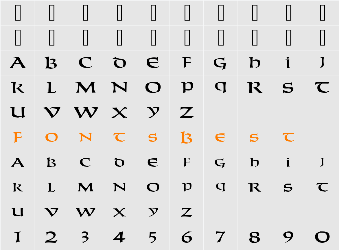 ParaketteScapsSSK Character Map