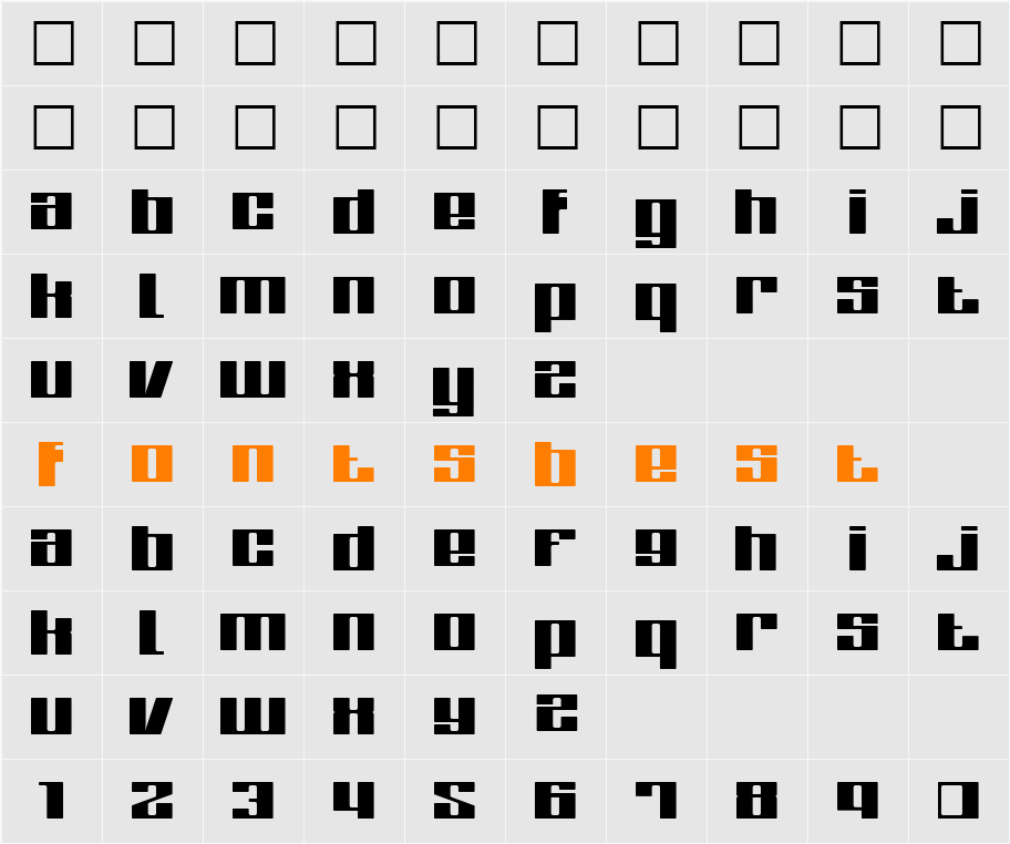 Zone Character Map