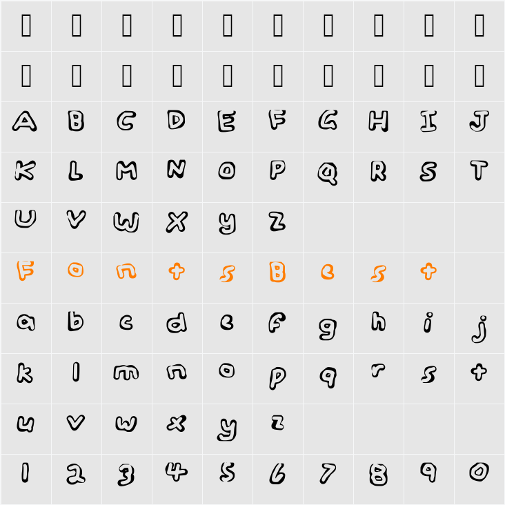 Geelyn_s_Handwriting_Hollow Character Map