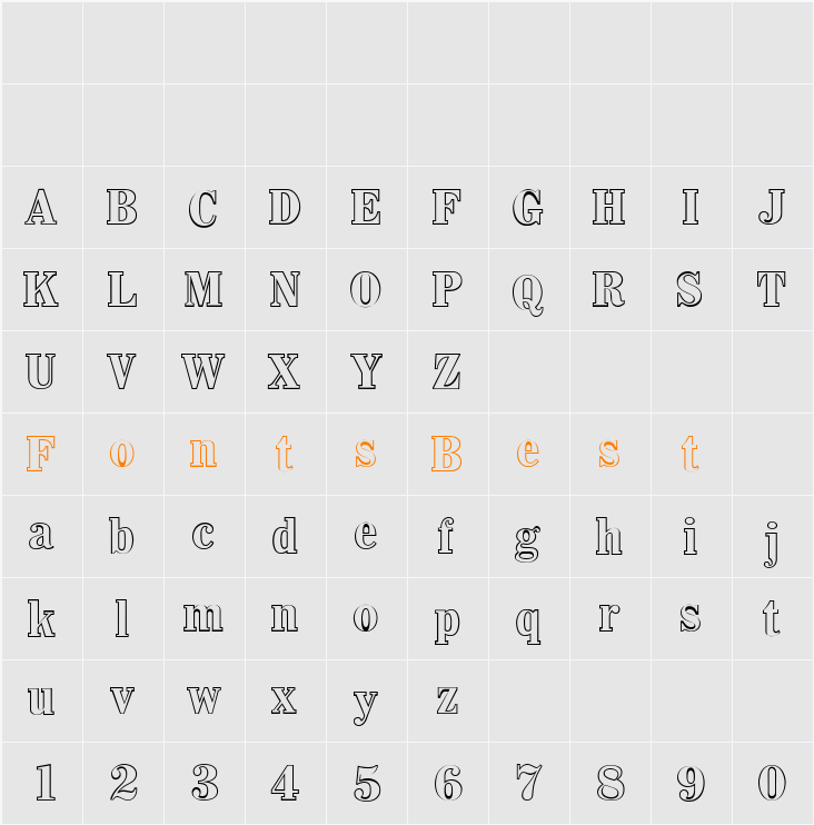 WhitinOutline Character Map