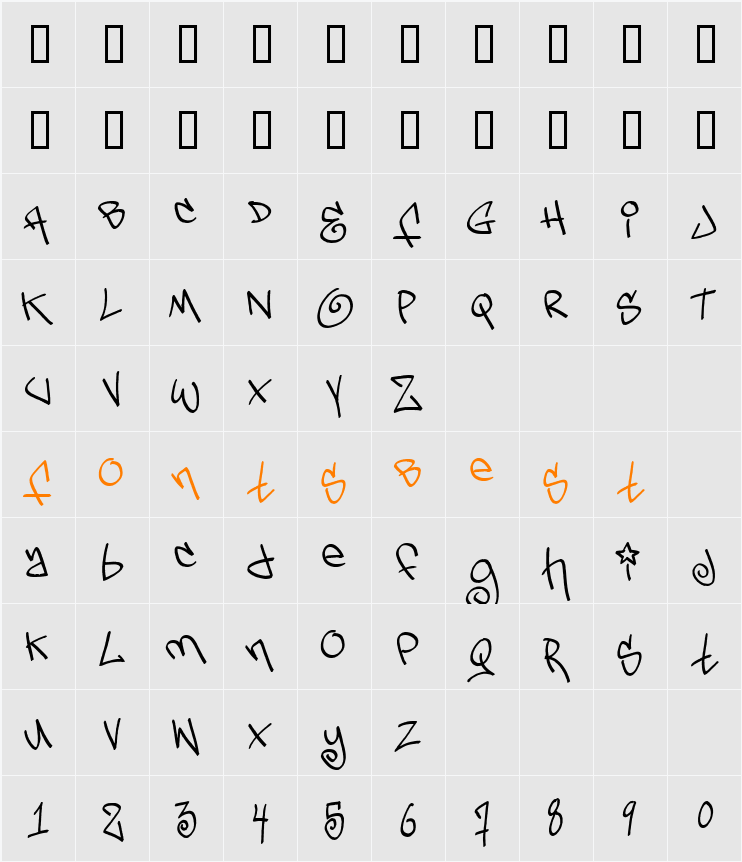 TagsXtreme2 Character Map