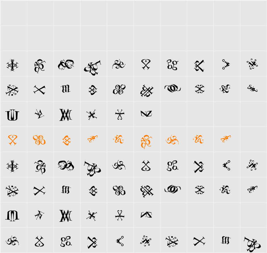 Tacklebox Character Map