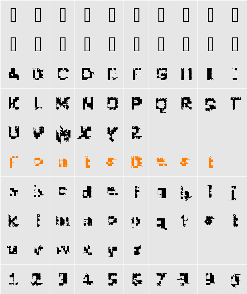 Rumpnisse Character Map