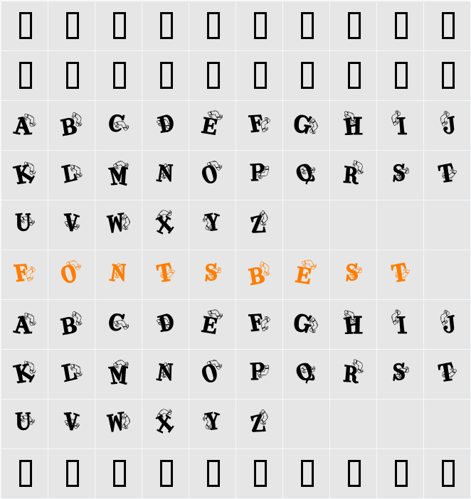 KR Kaboomerang Character Map