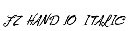 FZ HAND 10 ITALIC Font Image
